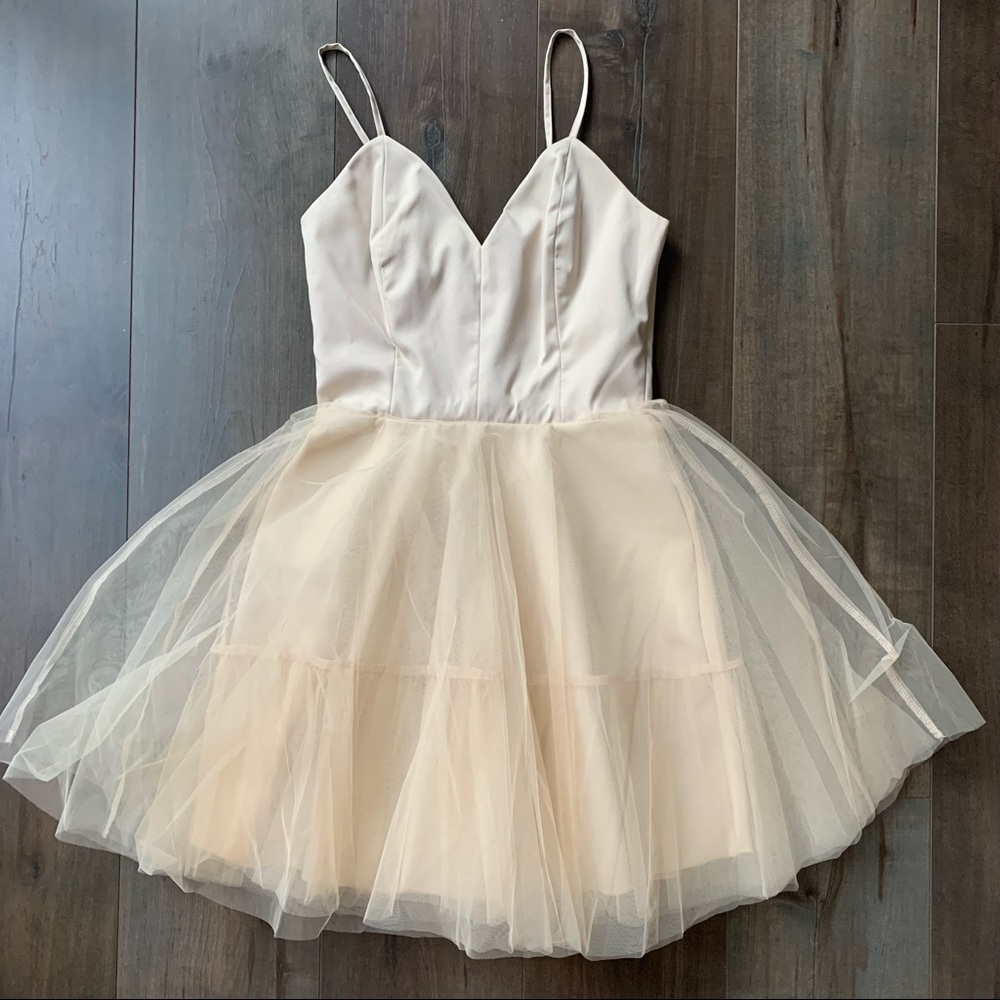 Bobi BLACK Los Angeles Champagne Tulle Dress